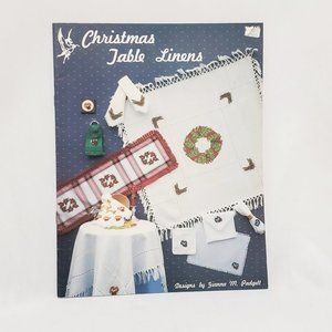 Christmas Table Linens Wreath Cross Stitch Leaflet 1987 Pegasus Gianna M Padgett